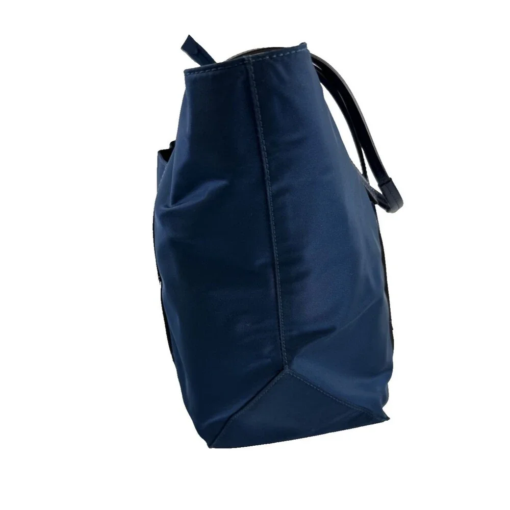 TUMI Voyageur Q Tote Bag Navy‎ Nylon Double Leather Straps Travel Quality Large